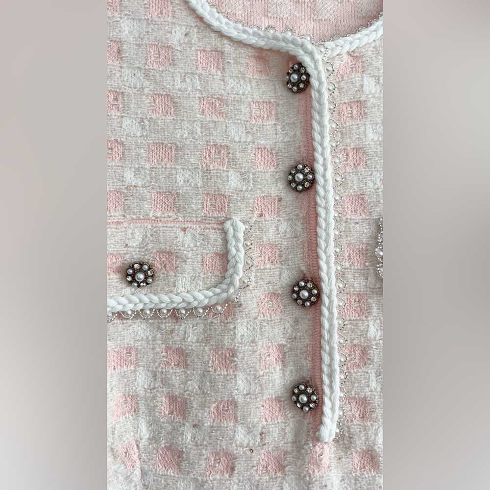 NEW: MAJE Rartingal Sequined Tweed-Effect Check Knit Dress (US 6 / FR 38) - Picture 8 of 9